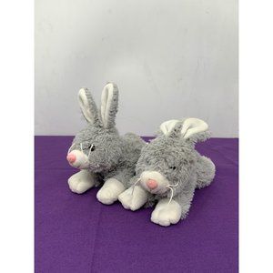 Unipak 2 Small Gray Bunnies7 Inches Long Plush Stuffed Animals